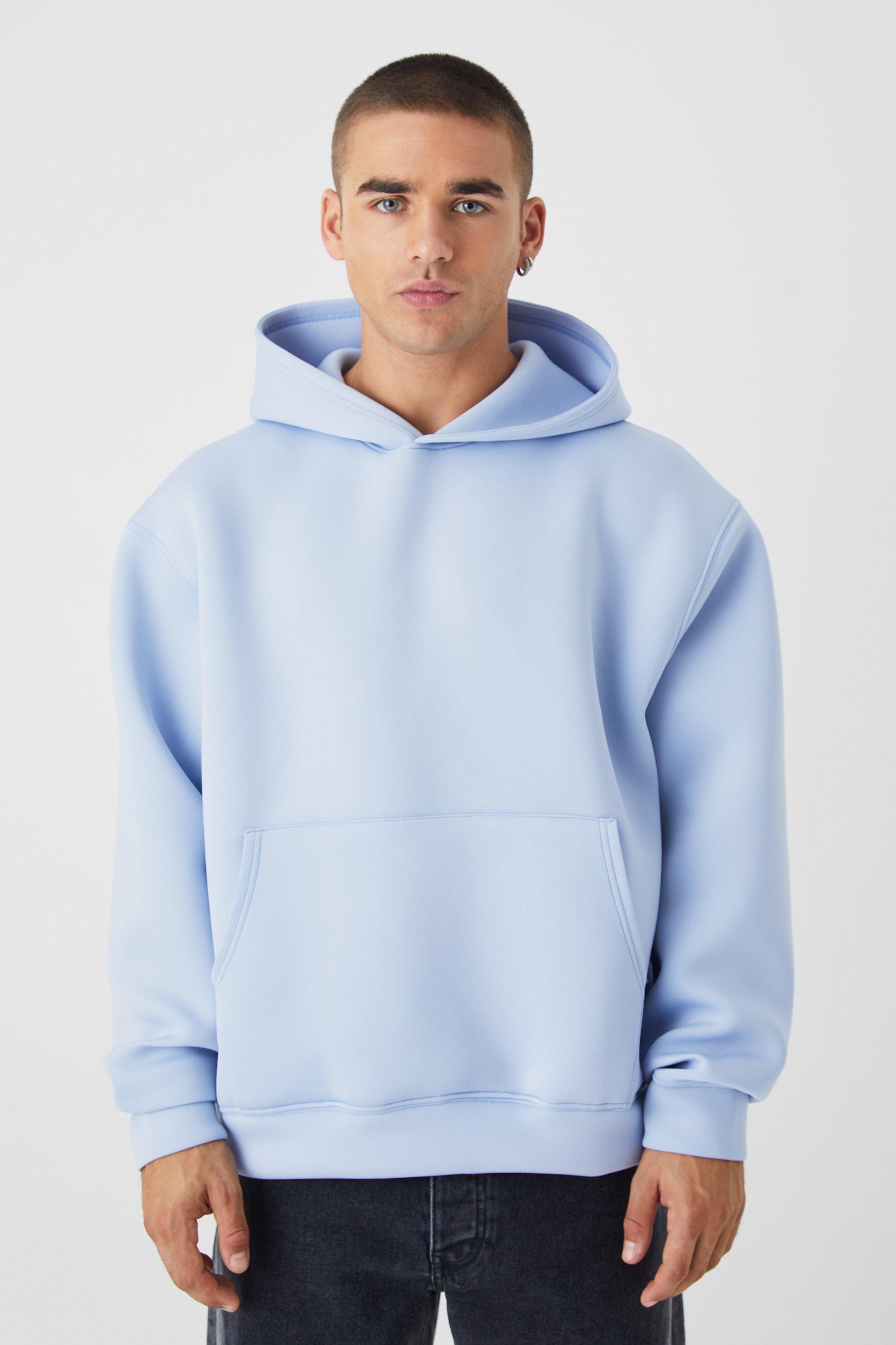 Boohooman light blue outlet hoodie